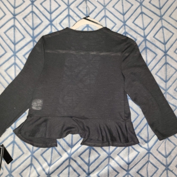 🧥💣🧥💣 NWT A. Byer Black Cropped Cardigan 💣🧥💣🧥 Size: L - Picture 2 of 3